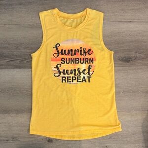 Yellow Sleeveless Graphic Top
